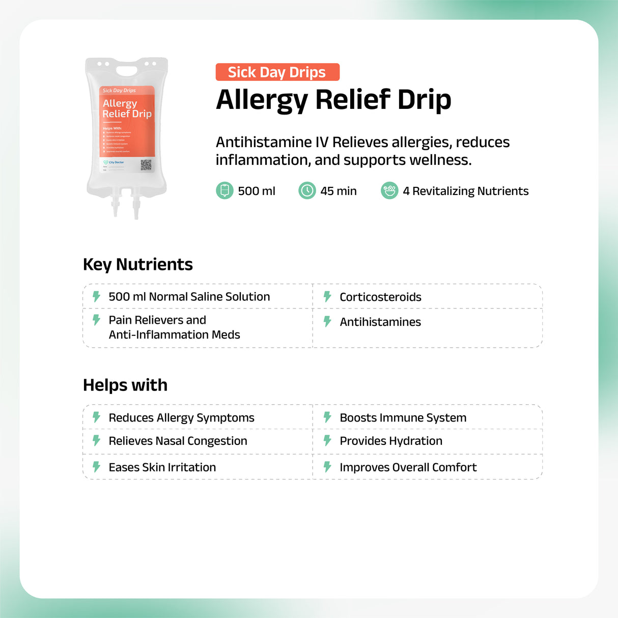 Allergy Relief IV Drip