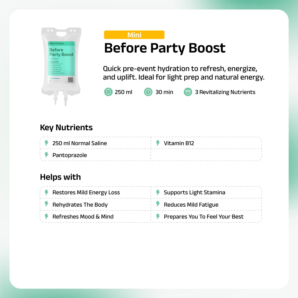 Before Party Boost IV Drip