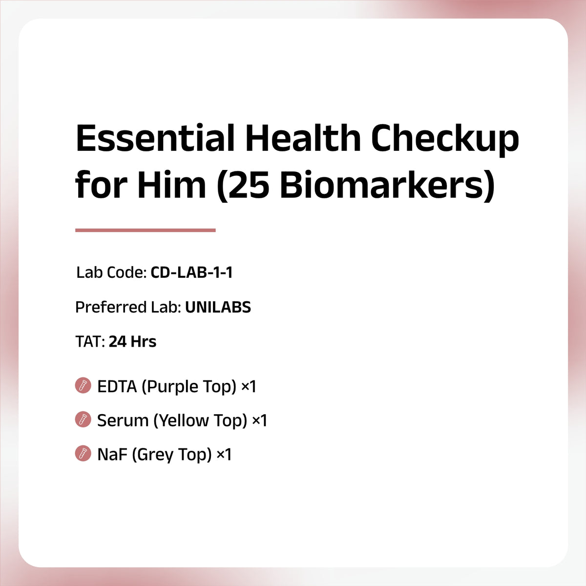Essential Health Panel for Him