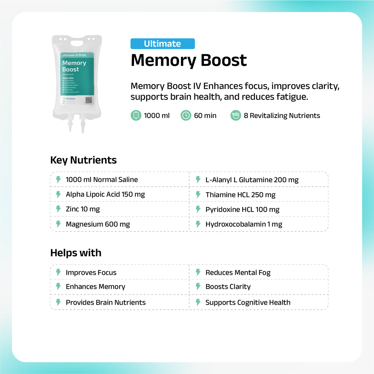 Memory Boost IV Drip