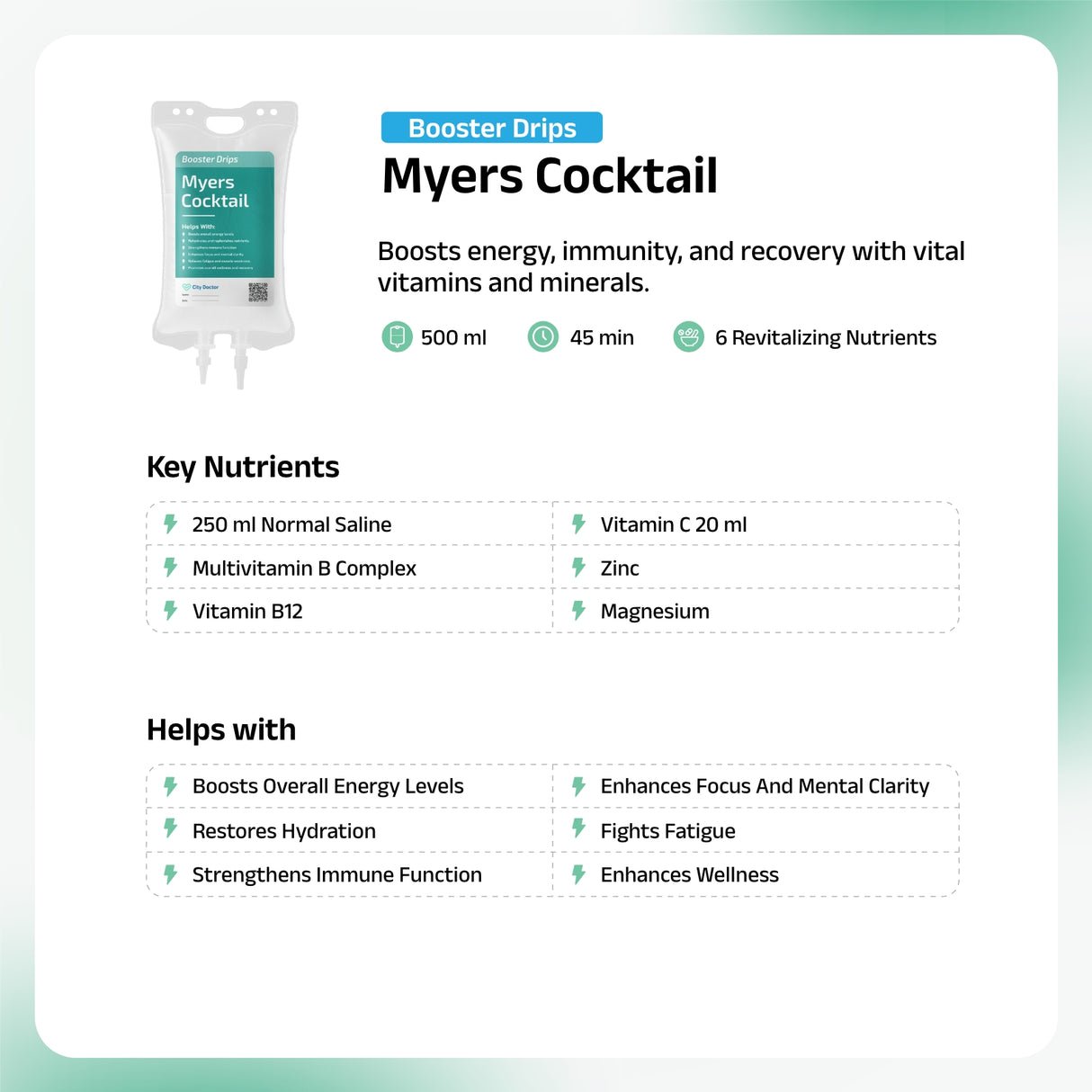 Myers Cocktail IV Drip