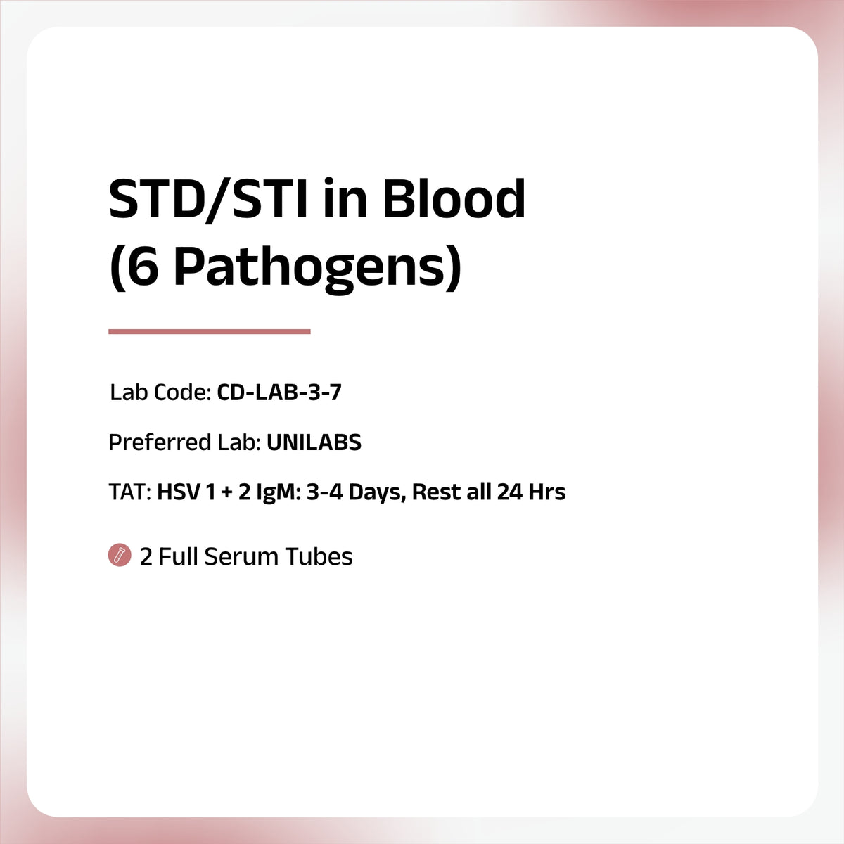 STD/STI Blood Panel (6 Pathogens)