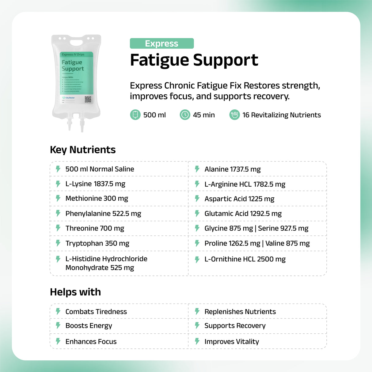 Fatigue Support IV Drip