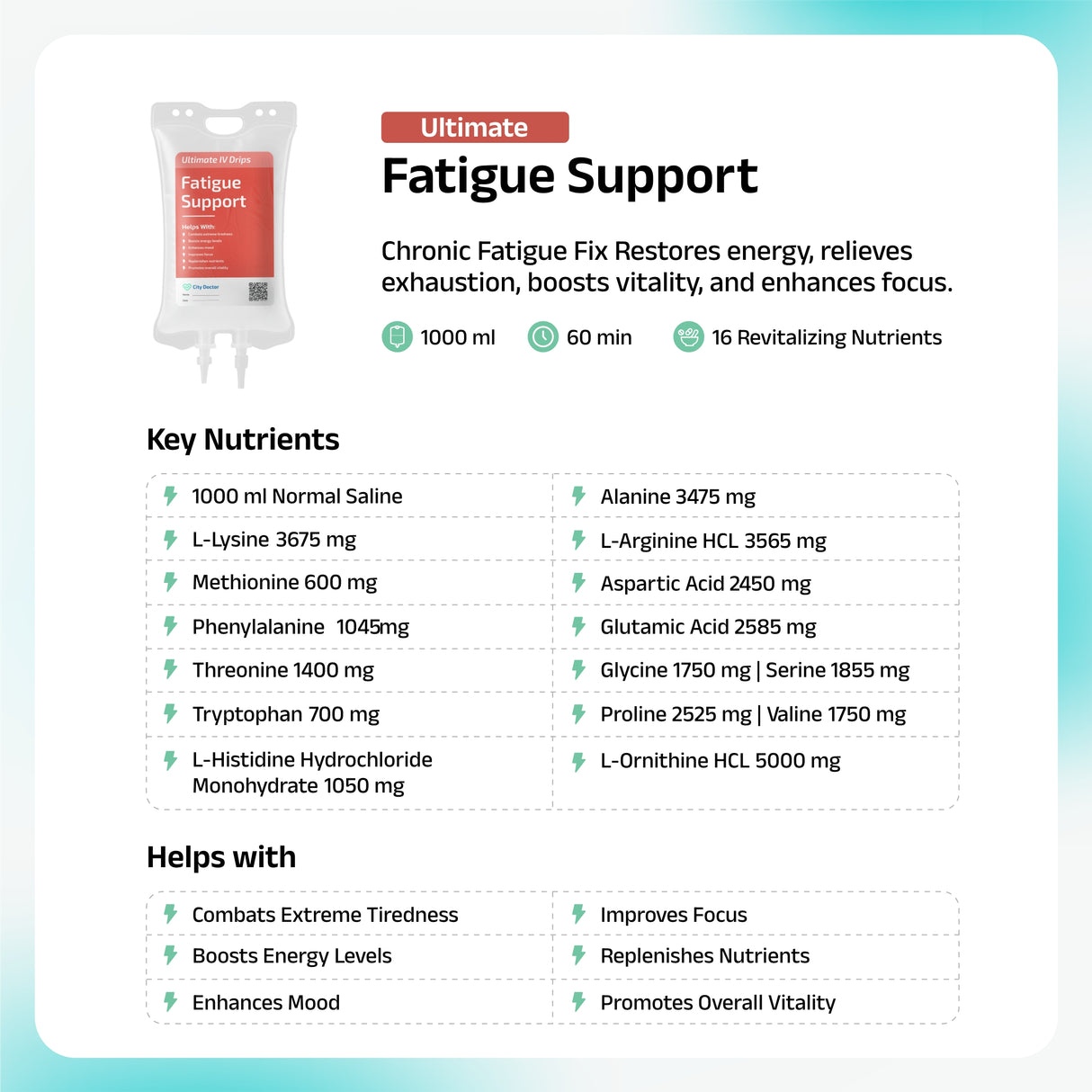Fatigue Support IV Drip