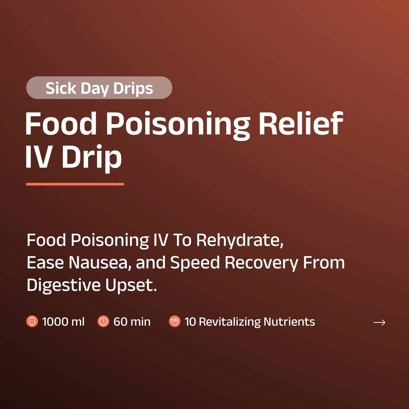 Food Poisoning (Stomach Flu) Relief IV Drip