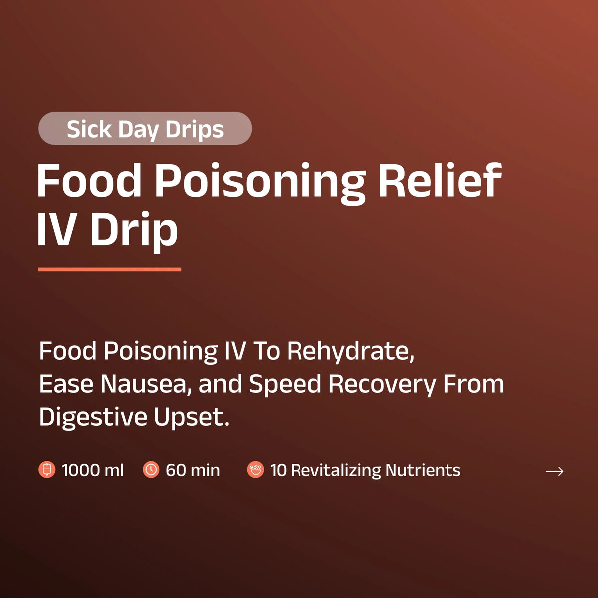 Food Poisoning (Stomach Flu) Relief IV Drip