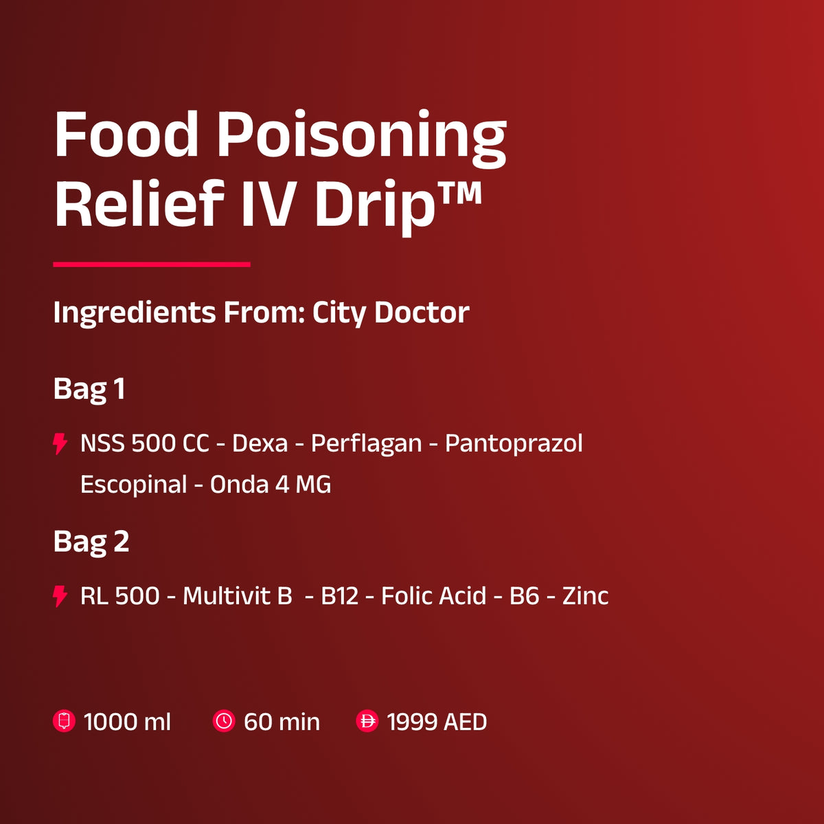 Food Poisoning (Stomach Flu) Relief IV Drip