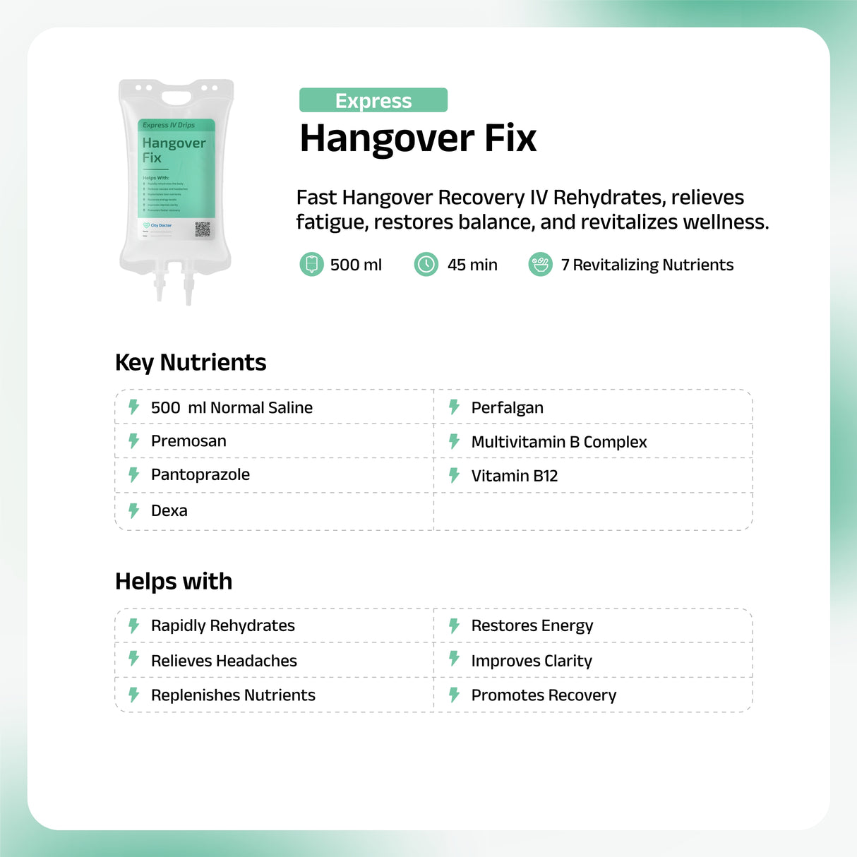 Hangover Fix IV Drip