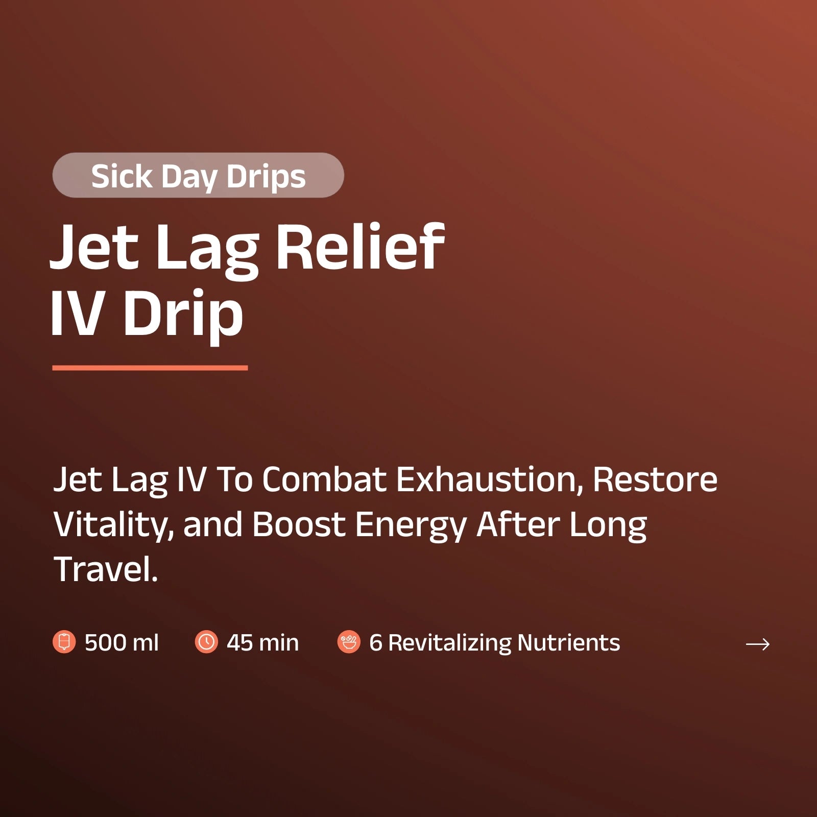 Jet Lag Relief IV Drip