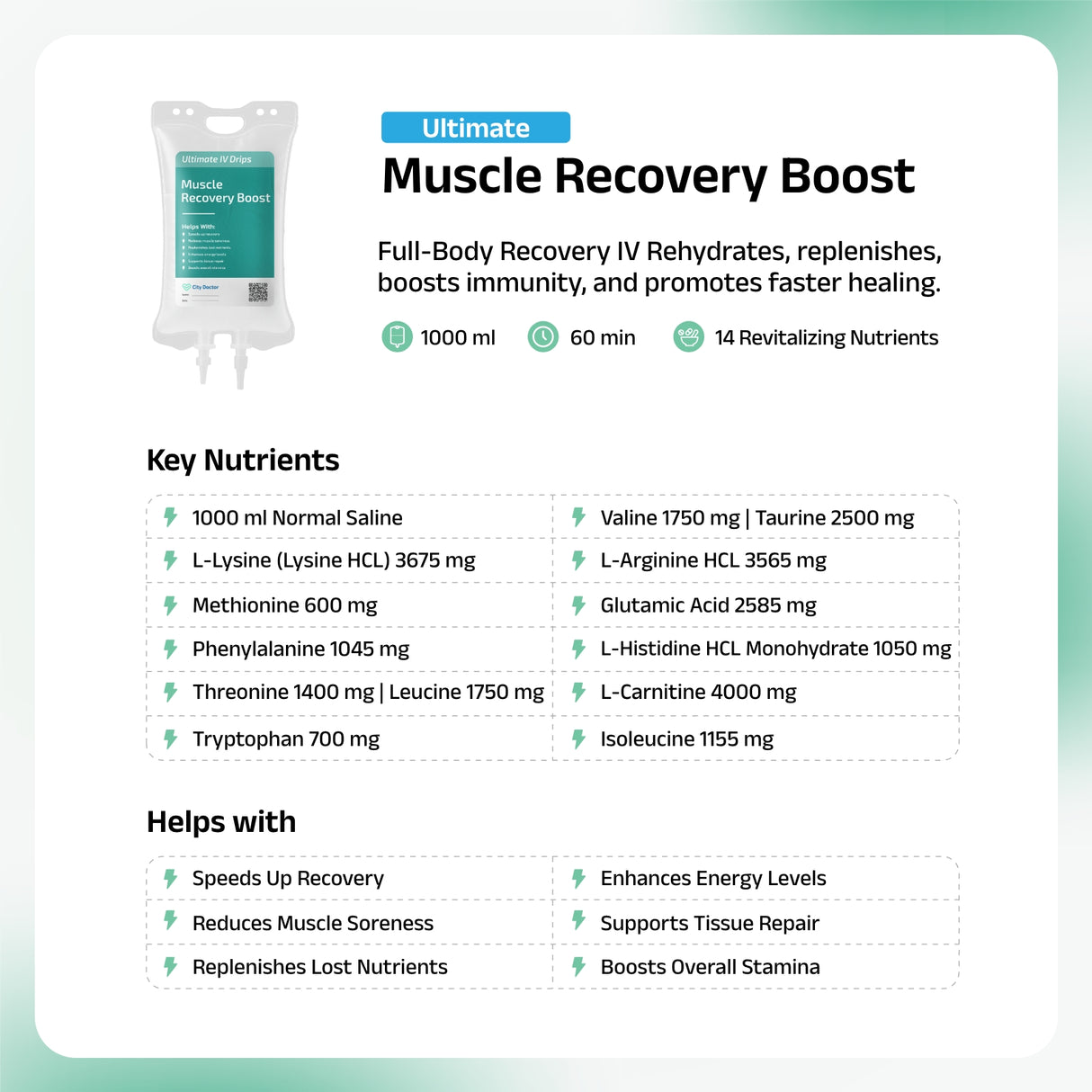 Muscle Recovery Boost IV Drip