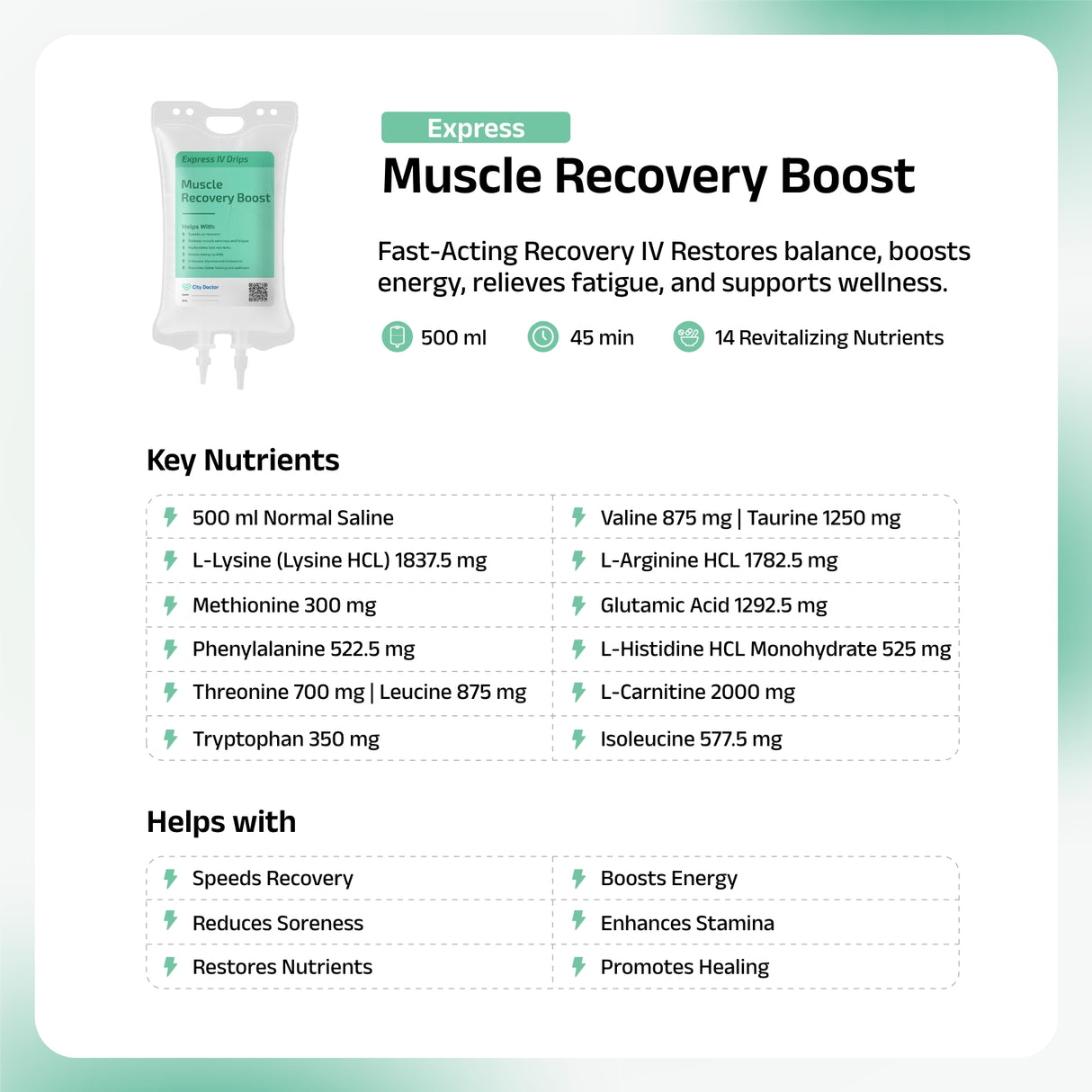 Muscle Recovery Boost IV Drip