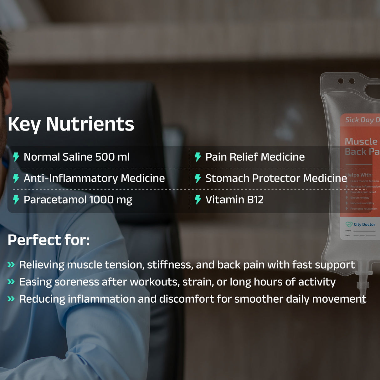 Muscle & Back Pain Relief IV Drip