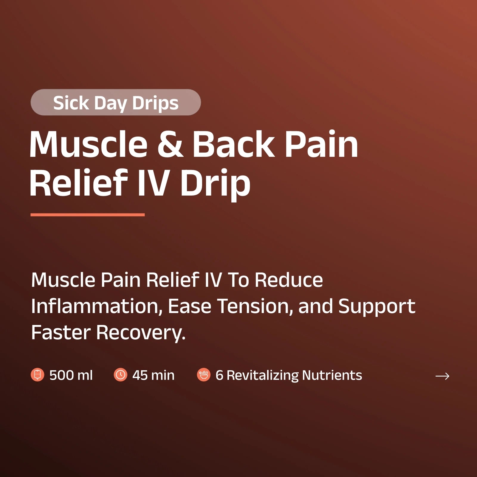Muscle & Back Pain Relief IV Drip