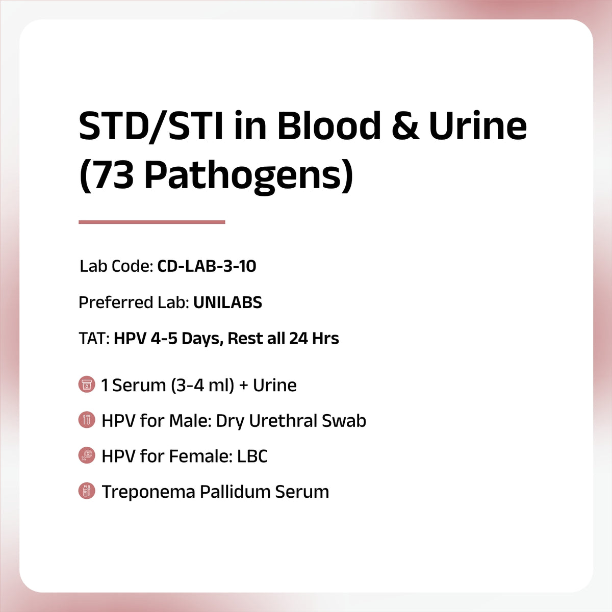 STD/STI Blood & Urine Panel (73 Pathogens)