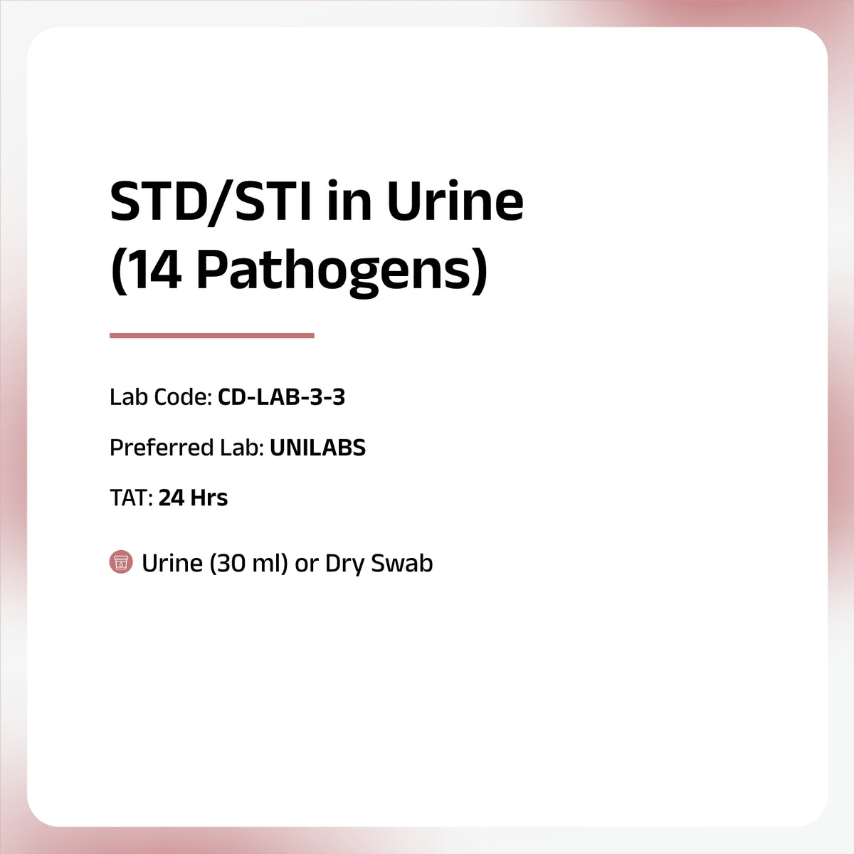 STD/STI Urine Panel (14 Pathogens)