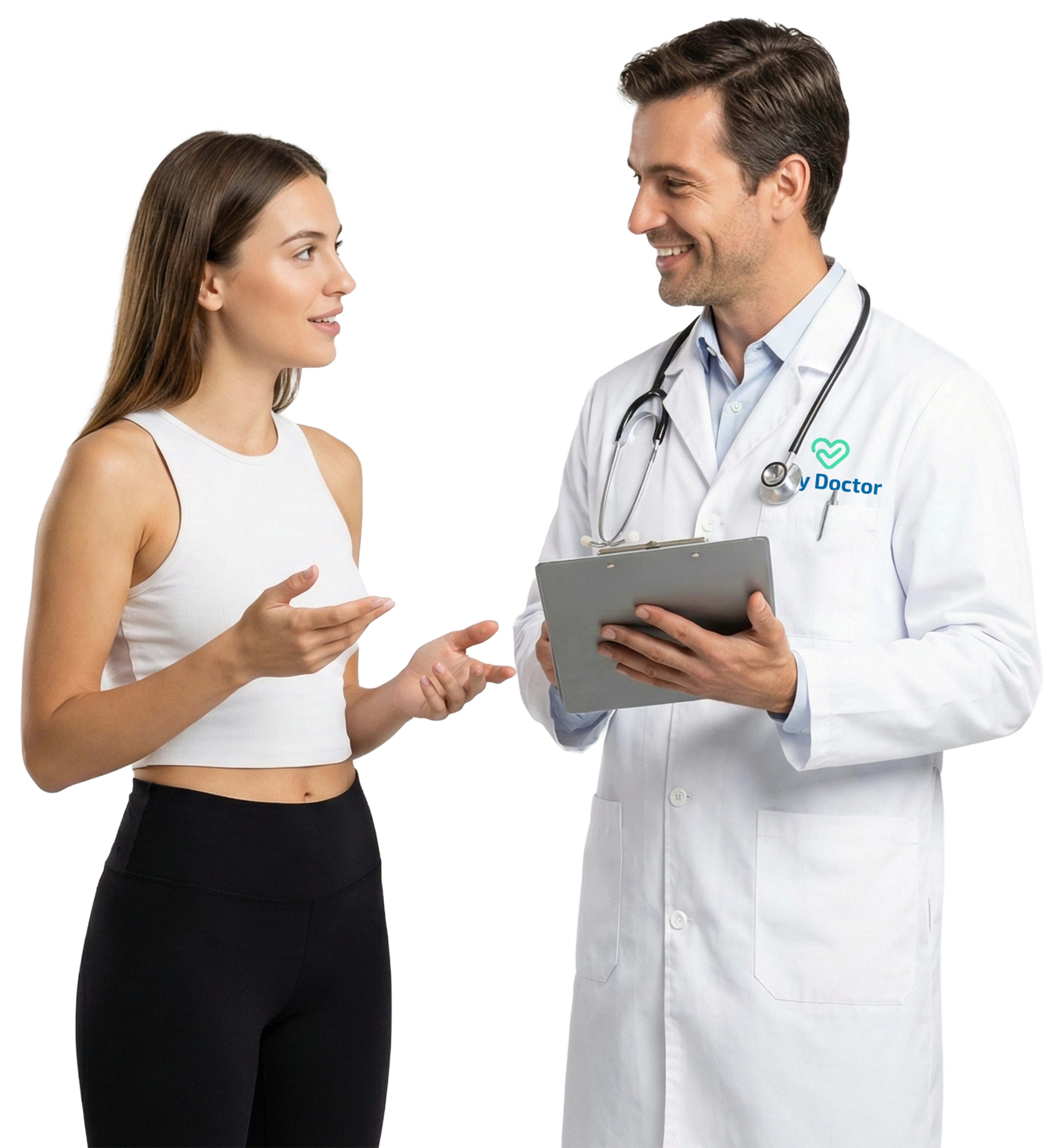 A City Doctor doctor with a happy patient